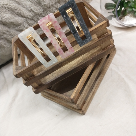 3pc Mother of Pearl Hair Clips - Picture 3 of 5